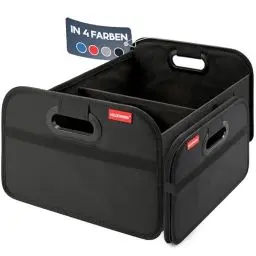Produktbild: HELDENWERK Auto Kofferraumtasche faltbar - verstärkt & stabil - Kofferraum-Organizer Einkaufstasche zur praktischen Aufbewahrung - Antirutsch Auto Faltbox, Kofferraumbox (Schwarz)