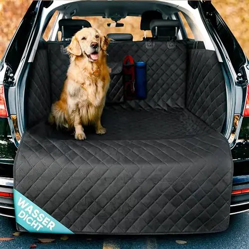 Produktbild: HELDENWERK Kofferraumschutz Hund gesteppt mit Seiten- und Ladekantenschutz I Hundedecke Auto Kofferraum Wasserdicht & Kratzfest I Universal Kofferraum Schutzmatte für Hunde
