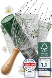 Produktbild: HELDSON® Premium Kopfmassage Spinne 28 Finger - FSC®100% - Kopfmassagegerät - Kopfkrauler Kopf Massage & Haarmassage - Kopfhaut Massagegerät - Head Massager - Kopfkratzer - Wellness Geschenk