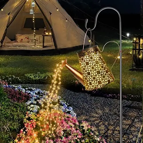 Produktbild: HELESIN Solar Gießkanne lampen für Außen Deko, 90+1 LED Gießkanne mit Lichterkette Aussen, IP65 Wasserdicht LED Giesskanne Garten, Solarlampen Hängend für Garten, Patio, Blumentopf und Rasen