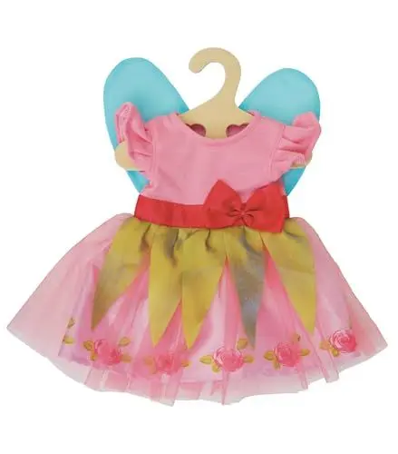 Produktbild: Heless 1430 - Puppenkleidung im Design Prinzessin Lillifee, Kleid mit Pinker Schleife für Puppen und Kuscheltiere der Größe 28-35 cm