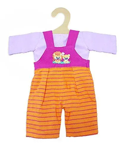 Produktbild: Heless 1815 - Fair Trade Bekleidungs-Set für Puppen, Outfit Leo, 2 teilig mit Shirt und Latzhose, Größe 28 - 35 cm