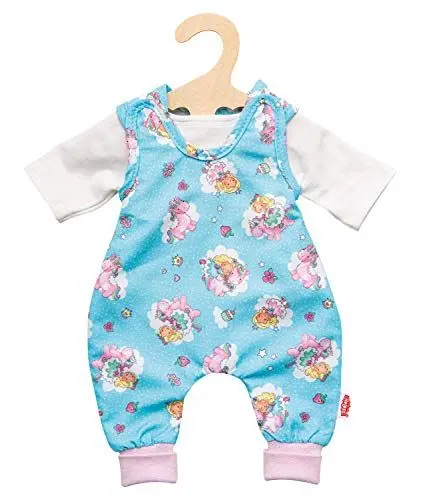 Produktbild: Heless 2085 - Bekleidungs-Set für Puppen im Einhorn Emil und Fee Emma Design, 2 teilig mit Strampler mit T-Shirt, Größe 35 - 45 cm