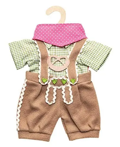 Produktbild: Heless 2114 - Bekleidungs-Set für Puppen, 3 teilig mit Trachtenhose, Hemd und Halstuch, Größe 35 - 45 cm
