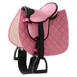 Produktbild: Helga Kreft 50088 Sattelset für Gartenpferd für Susi + Tamme, Sattel rosa und Schabracke mit Karosteppung, 28 x 35 x 31 cm