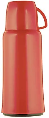 Produktbild: Helios Elegance Thermoskanne Rot 1,0 l – 6h Heiß - Hält Getränke heiß & kalt - Robustes Design - Ideal für unterwegs
