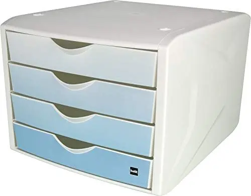 Produktbild: Helit H6129533 - Schubladenbox „the chameleon“ simple blue, 4 Schubladen, für Format DIN A4, blau, 1 Stück