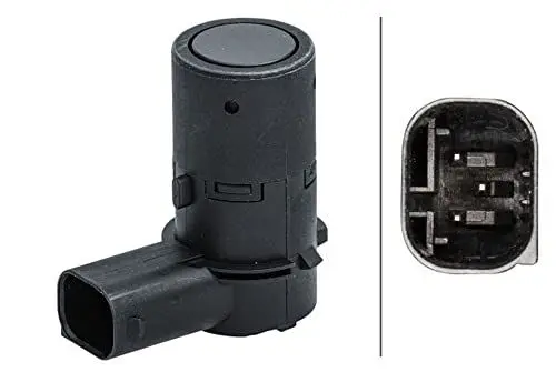 Produktbild: HELLA 6PX 358 141-511 Sensor, Einparkhilfe - gewinkelt - 3-polig - gesteckt - lackierbar