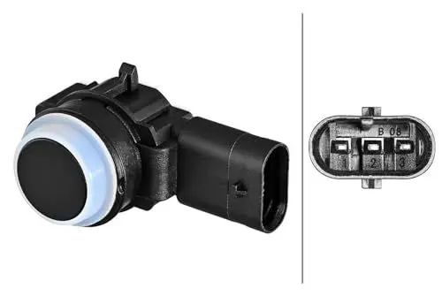 Produktbild: HELLA Einparkhilfe Parksensor passend für MERCEDES-BENZ B-Klasse (W246, W242) A-Klasse (W176) GLK (X204) SL (R231) 6PX 358 270-451