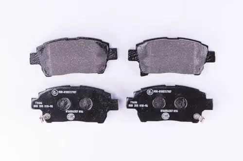 Produktbild: HELLA PAGID 8DB 355 010-901 Bremsbelagsatz - T1404 - Dicke/Stärke: 16.6mm - Bremssystem: Akebono - mit akustischer Verschleißwarnung - für u.a. BYD / GEELY / TOYOTA