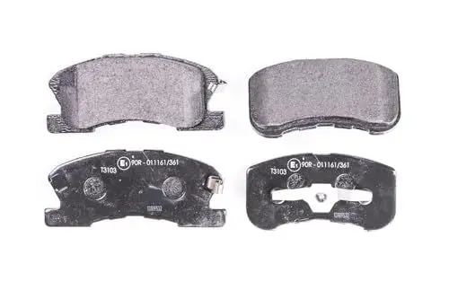 Produktbild: HELLA PAGID 8DB 355 017-111 Bremsbelagsatz - T3103 - Dicke/Stärke: 15.5mm - Bremssystem: Akebono - mit akustischer Verschleißwarnung - für u.a. DAIHATSU / PERODUA / TOYOTA