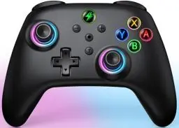 Produktbild: HELLCOOL Switch Controller - Kabellos Controller für Switch/Lite/OLED Konsole - Switch Controller mit Cooles RGB Look, Programmierbare/Turbo/Aufwachfunktion, Präzise Joysticks, Dual Motors Vibration