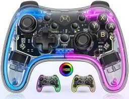 Produktbild: HELLCOOL Switch Controller mit Cooles RGB Licht Look/Aufwecken/Turbo Funktion/Präzise Joystick/Dual Motors Vibrations