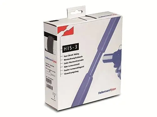 Produktbild: Hellermann Tyton 308-30600 Schrumpfschlauch, ohne Klebstoff, 6 mm, 2 mm, Schrumpfrate: 3:1, 5 m, Schwarz