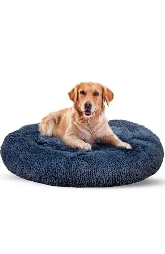Produktbild: Hello Petty Hundebett rund dunkelgrau - Durchmesser 75cm, waschbar, schmutzabweisend, rutschfeste Unterseite, Hundekorb, Flauschiges Hundebett mittelgroße Hunde & kleine Hunde (dunkelgrau) 75 cm
