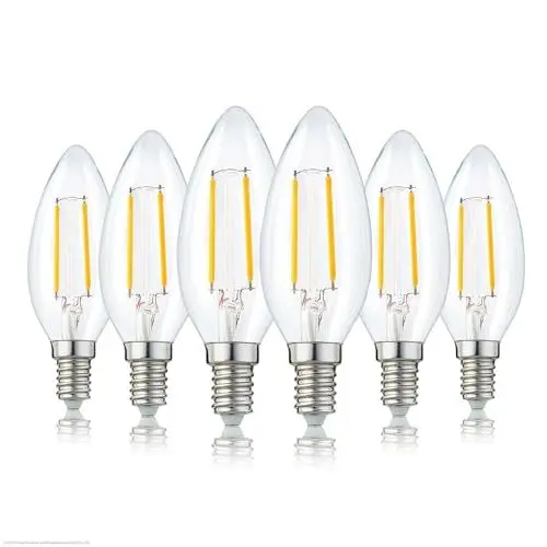 Produktbild: hellum LED Lampen E14 warmweiß, 6 Stück, klare LED Glühbirne Kerzenform als Ersatz für Glühbirne 25 Watt, Helligkeit 250 Lumen, 2700 Kelvin LED E14 warmweiß 220162