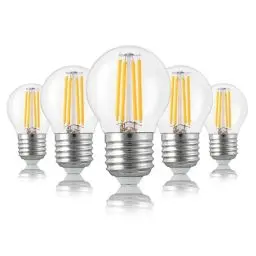 Produktbild: hellum e27 LED Birne Tropfen, Glühbirne e27 4,5 W, LED Leuchtmittel e27 klar, 470 Lumen e27 LED warmweiss Glühbirne, 5er Set mini Kühlschrank Glühbirne e27, Glühlampe warmweiß, e27 mini Globe, 220438