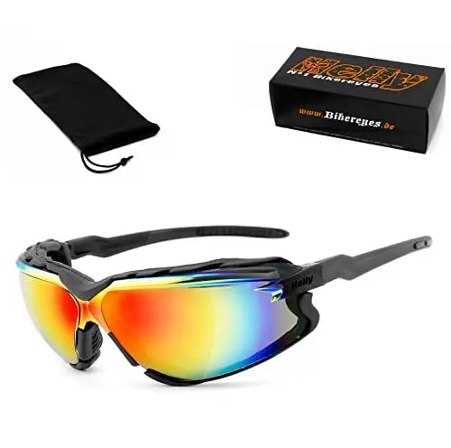 Produktbild: HELLY® - No.1 Bikereyes® | Bikerbrille, Chopperbrille, Motorrad-Sonnenbrille, Motorradbrille | beschlagfrei, winddicht, bruchsicher, Polster abnehmbar | TOP Tragegefühl | Brille: darkrider versp.