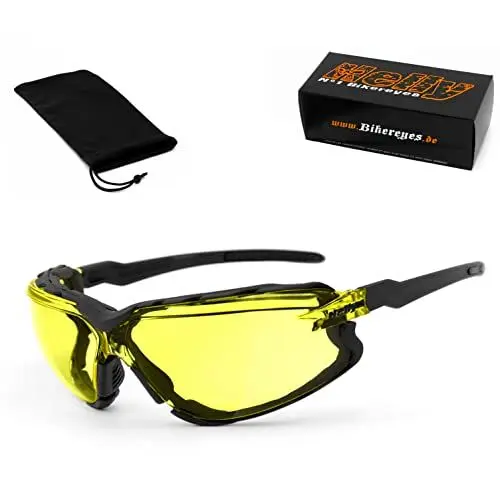 Produktbild: HELLY® - No.1 Bikereyes® | Bikerbrille, Chopperbrille, Motorrad-Sonnenbrille, Motorradbrille | beschlagfrei, winddicht, bruchsicher, Polster abnehmbar | TOP Tragegefühl | Brille: darkrider xenolit