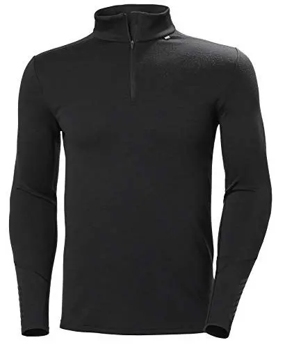 Produktbild: Helly Hansen Herren Base Layer Top MERINO MIDWEIGHT 1/2 ZIP Base Layer Top, Schwarz, M, 49363
