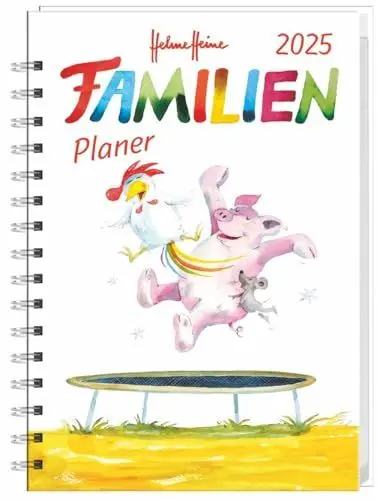 Produktbild: Helme Heine: Familienplaner-Buch A6 2025: Familienkalender mit 4 Spalten. Liebevoll illustrierter Buch-Kalender mit Einstecktasche und Schulferien. ... mit 160 Seiten. (Helme Heine Kalender Heye)