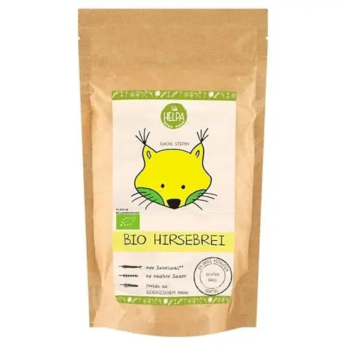 Produktbild: HELPA BIO Hirsebrei 200 g - Babybrei – Hirse – 100% Brei Baby ohne Zusätze – Ohne Zucker – Brei für Kinder – Säuglinge - Frühstücksbrei - Bio-Getreide-Breie
