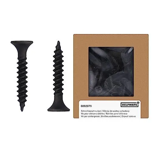 Produktbild: HELPMATE Schnellbauschraube 3,9 x 25 mm Phosphatiert PH2 300 Stück Feingewinde Metallunterkonstrunktion, Trockenbauschrauben, Rigips Schrauben, Gipskartonschraube,Trompetenkopf,U-Profile,Kreuzschlitz