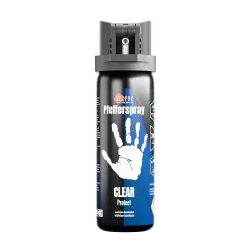 Produktbild: HelpMe Pfefferspray Clear zur Tierabwehr (1 Stück je 60ml) – Tierabwehrspray extra stark mit dreifacher Konzentration – Pepper Spray Hundeabwehrspray Abwehrspray Bärenspray
