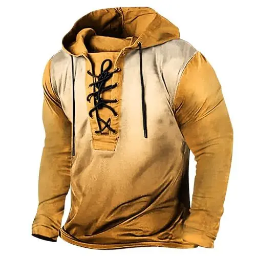 Produktbild: Hemd Herren Langarm Oversize Hoodie Herren Sommer Pullover Herren gelber Hoodie Herren White Hoodie Men angelbekleidung Herren Sport Herren Aermellos Kapuzenpullover für Herren Hoodies
