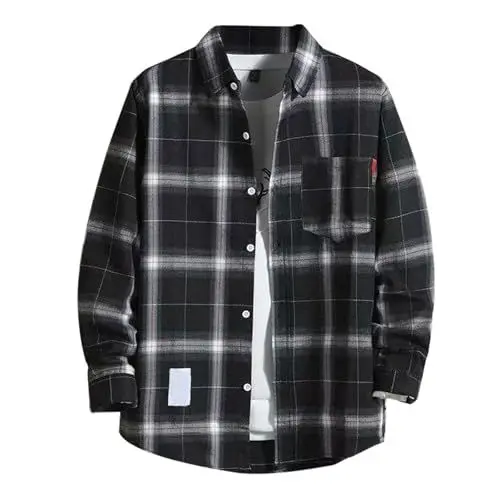 Produktbild: Hemd Herren Windjacke Herren Übergangsjacke Herren Herrenjacke Flanellhemd Herren Langarm Baseball Jacke Herren Jacke Holzfäller Jacke Herren Overshirt Herren Taktische Jacke Grau 2Xl