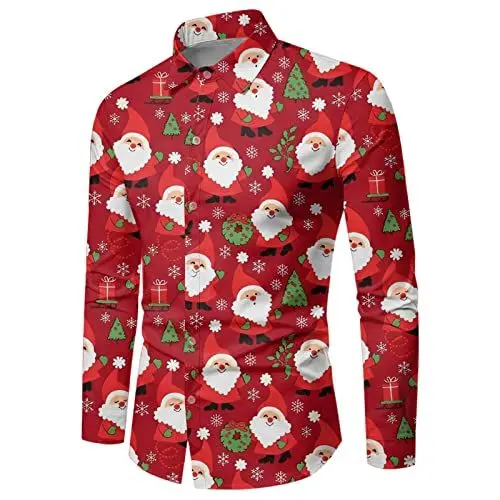 Produktbild: Hemd Weihnachten Herren, Pullover Herren Baumwolle, Herren Sweatjacke Ohne Kapuze, Geschenke Für Männer Bis 10 Euro, Satin Hemd Herren, Geschenke Für 10 Euro Männer, Mitbringsel Männer,