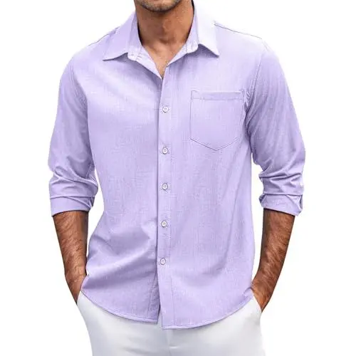 Produktbild: Hemden Herren Herren Mode Herrenhemd Herrenhemd Mode Herren Glitzer Fliege Herren Nadelstreifen Anzug Herren Langarm Shirts Herren Hemd Herren Slim Fit Herrenhemden Langarm Lila 4XL