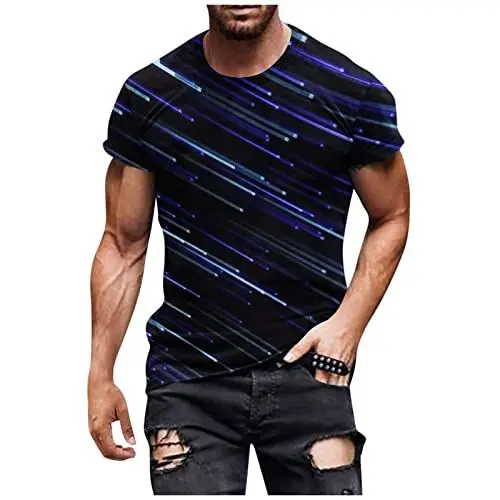 Produktbild: Hemden Kurzarm Männer Hawaii Hemd Männer Baumwolle Slim Fit T-Shirt Herren Modische Herren Hemden Herren T-Shirt T-Shirt Herren Satin Bluse Herren Hippie Bluse Oversized Tshirt Herren Schwarzes