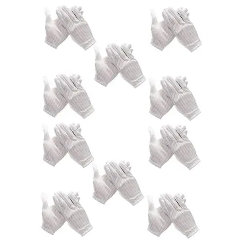 Produktbild: Hemobllo 10 Paar Antistatische Handschuhe Grip-Handschuhe für die Arbeit Kühlhandschuhe work gloves arbeitshandschuhen Elektronikinstallationshandschuhe Schutzhandschuhe für statische Weiß