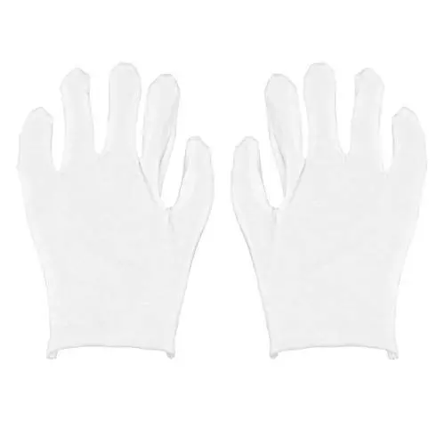 Produktbild: Hemobllo 12paar Baumwollhandschuhe Weiß Schutzhandschuhe Für Arbeit Und Garten Dehnbar Einheitsgröße Wiederverwendbar Für Industrie Und