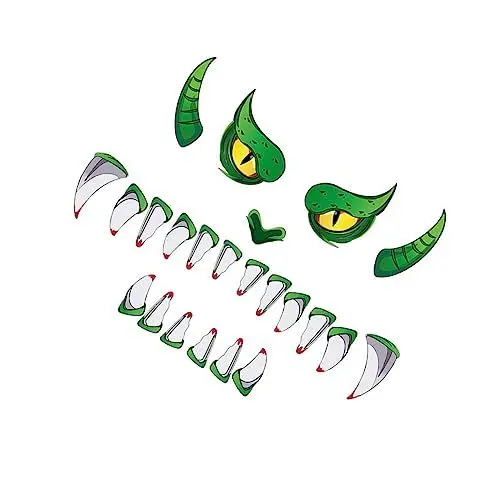 Produktbild: Hemobllo 1Stk Monstertüraufkleber Halloween-Aufkleber Autodekoration Halloween-Flaschenetiketten eine schreckliche bescherung fensteraufkleber Glasaufkleber Garagenaufkleber Plastik Green