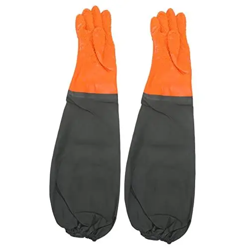 Produktbild: Hemobllo 1 Paar Extra Lange Wasserdichte Handschuhe Blaue Gummihandschuhe Gefahrgutkostüm Geschirrhandschuhe Still Plastik Handschuhe Teichreinigungshandschuhe Pvc Mann Zubehör Stoff Haupt