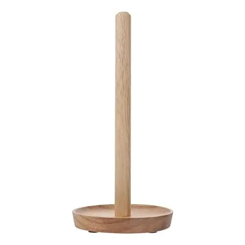Produktbild: Hemobllo 1 Rollenhalter Stehender Toilettenpapierhalter Papierhandtuchhalter Holz Toilettenpapierständer feuchttücher Vertikaler Toilettenpapierhalter runden