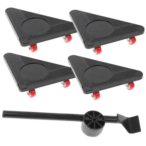 Produktbild: Hemobllo 1 Satz 3 Werkzeuge Bewegen Möbeltransporter Maschine Möbelgleiter Rad Werkzeug Zum Heben Von Möbeln Wagen Bausatz Dolly-Tool Zum Bewegen Von Geräten Faltbarer Trolley Black Abs