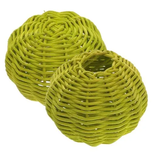 Produktbild: Hemobllo Rattan-lampenschirm-set 2er-pack Lampenschirme Für -kronleuchter-abdeckung Deckenleuchte Gewebter Rattan-pendellampenschirm