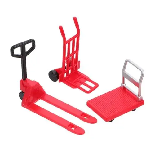 Produktbild: Hemobllo 1 Satz Miniatur-bewegungswerkzeug Mini-handwagen Gabelstaplerspielzeug Miniatur-plattformwagen BAU-Gabelstapler-Modell Kleines Kinderspielzeug Rot Plastik