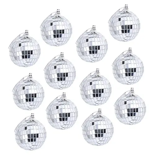 Produktbild: Hemobllo 24stücke Teiliges Spiegelkugeln Glänzende Hängende Disco Für Weihnachtsdekoration Und Partys Reflektierende Glaskugeln Wiederverwendbar