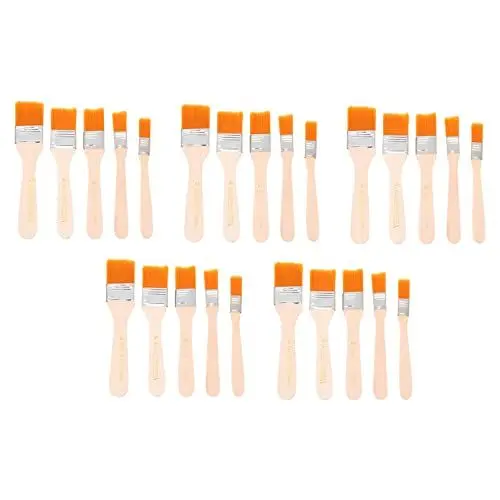 Produktbild: Hemobllo 25st Holzbürste Stifte Flachpinsel Borstenpinsel Deckfleckenbürste Pinsel Set Streichen Pinsel Künstler Lackierpinsel Papier Tafel Pinsel Spanbürsten Haupt Kind Walzenbürste Nylon