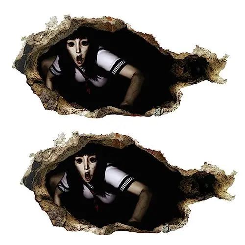 Produktbild: Hemobllo 2St Halloween-Aufkleber Abnehmbarer Terror-Wandaufkleber Wandverzierung Aquarium Hintergrund Wand Dekoration Halloween-Wandaufkleber dreidimensional Applikationen Wandschmuck 3d