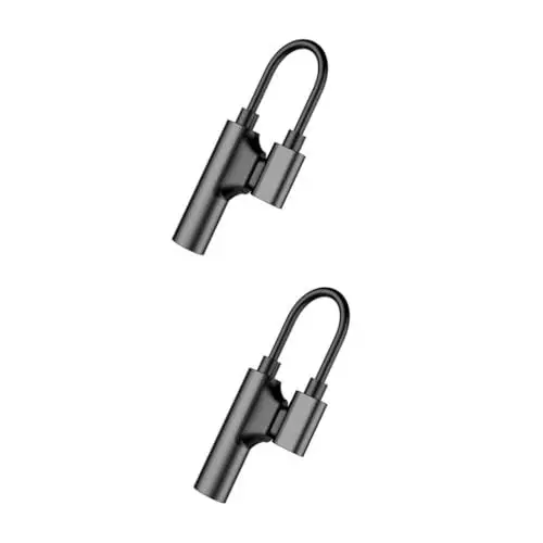 Produktbild: Hemobllo 2 Stück Usb C Auf 3 5 Mm Adapter Kopfhöreradapter Ladekabel Für Typ Schwarz 2 in 1