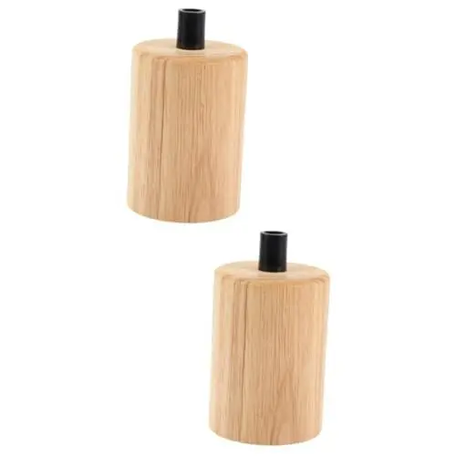 Produktbild: Hemobllo E27 Lampenfassung - 2 Stück Holz Lampensockel, Vintage Hängelampenfassung Kleiner Tischlampensockel Lampenfassung Ersatz E27 Schraube Glühbirnenfassung