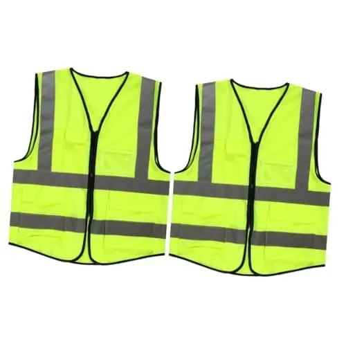Produktbild: Hemobllo 2st Tanktops Laufweste Verkehrssicherheitsweste Warnweste Bauweste Reflektierende Weste Mit Taschen Reflektierende Baumwollkleidung Angepasst
