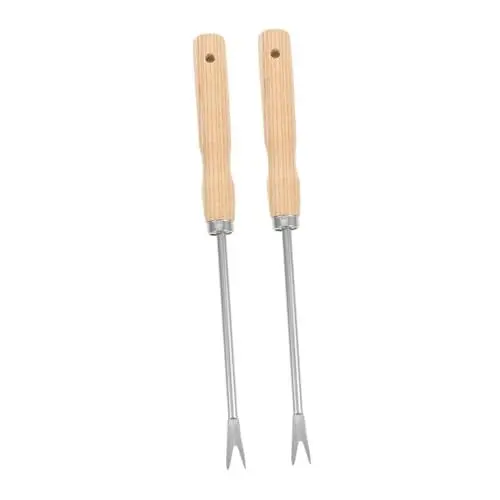 Produktbild: Hemobllo 2st Wurzelpflücker Aus Holz Wieder Tiefer Graben Unkrautstecher Für Den Garten Jäten Werkzeug Gartenhandwerkzeuge Handgerät Zum Unkrautjäten Unkrautjäter Gartenwerkzeug Eisen