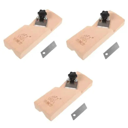 Produktbild: Hemobllo 3St Anfashobel für Gipskartonplatten Kantenbandschneider Kantenanleimwerkzeuge handwerkzeug holzwerkzeug Entgratungsschneider Hobelmaschine zum Fasenkantenanleimen 60# Stahl