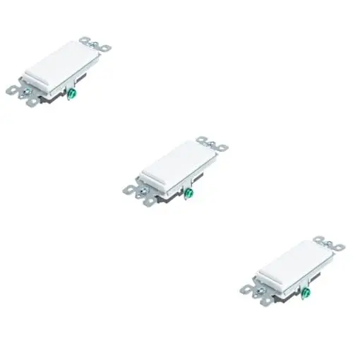 Produktbild: Hemobllo 3st Schalttafel Kasa Lichtschalter 3-wege-lichtschalter Beleuchteter Lichtschalter Led-dekor Lichtschalter Wippe 4-wege-schalter Wippschalter Weiß 15a Phosphorbronze Unipolar
